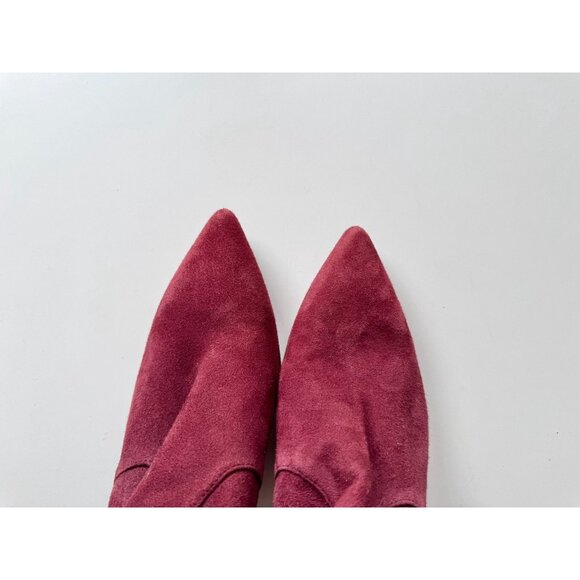STUART WEITZMAN Rapture 75mm Maroon Suede Sock Bootie Ankle Boots, Size 10 - Picture 4 of 15